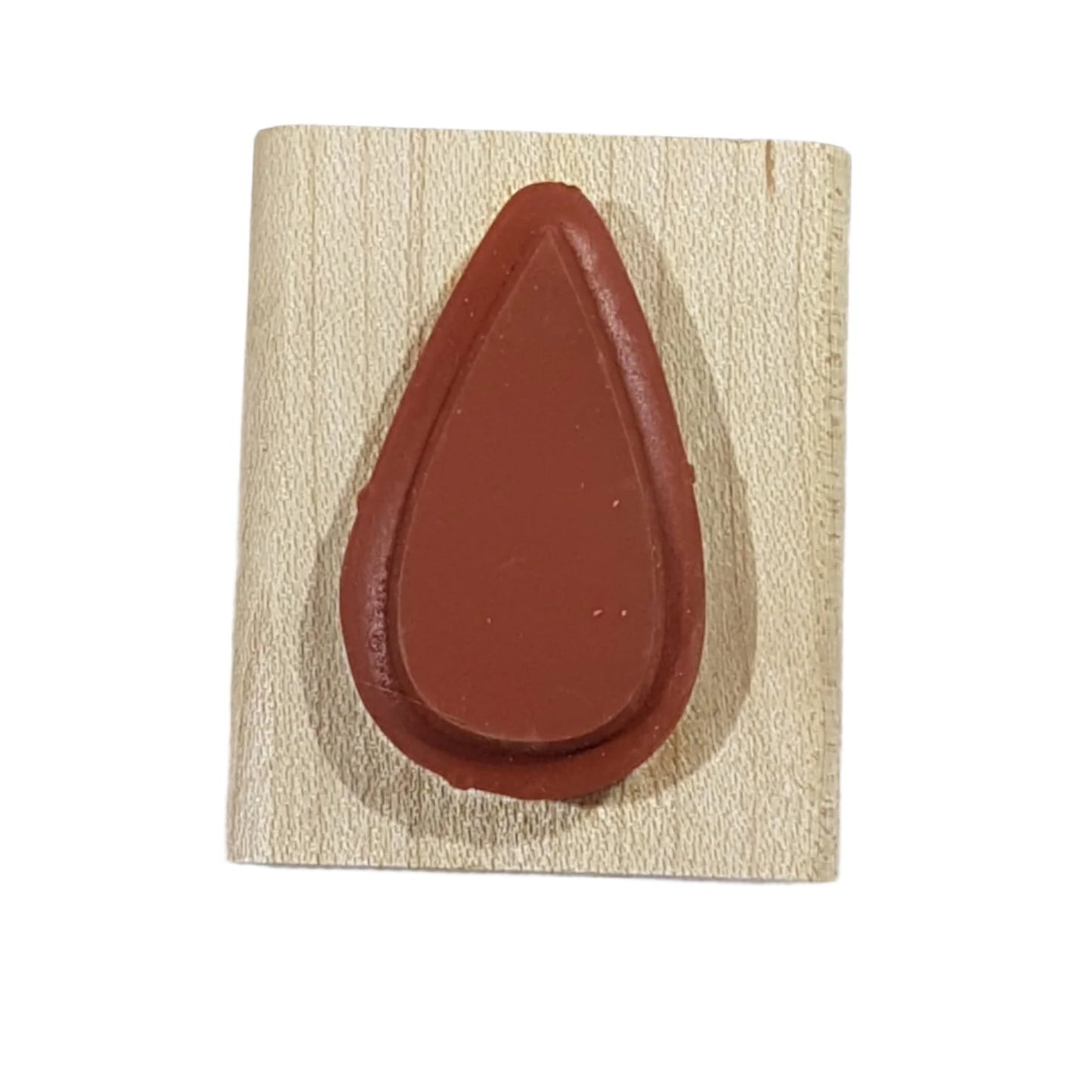 Raindrop Wooden Rubber Stamp