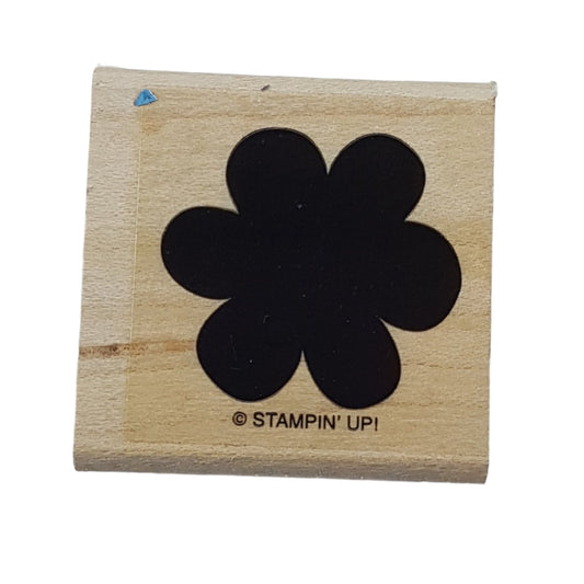 Solid Flower Wooden Rubber Stamp