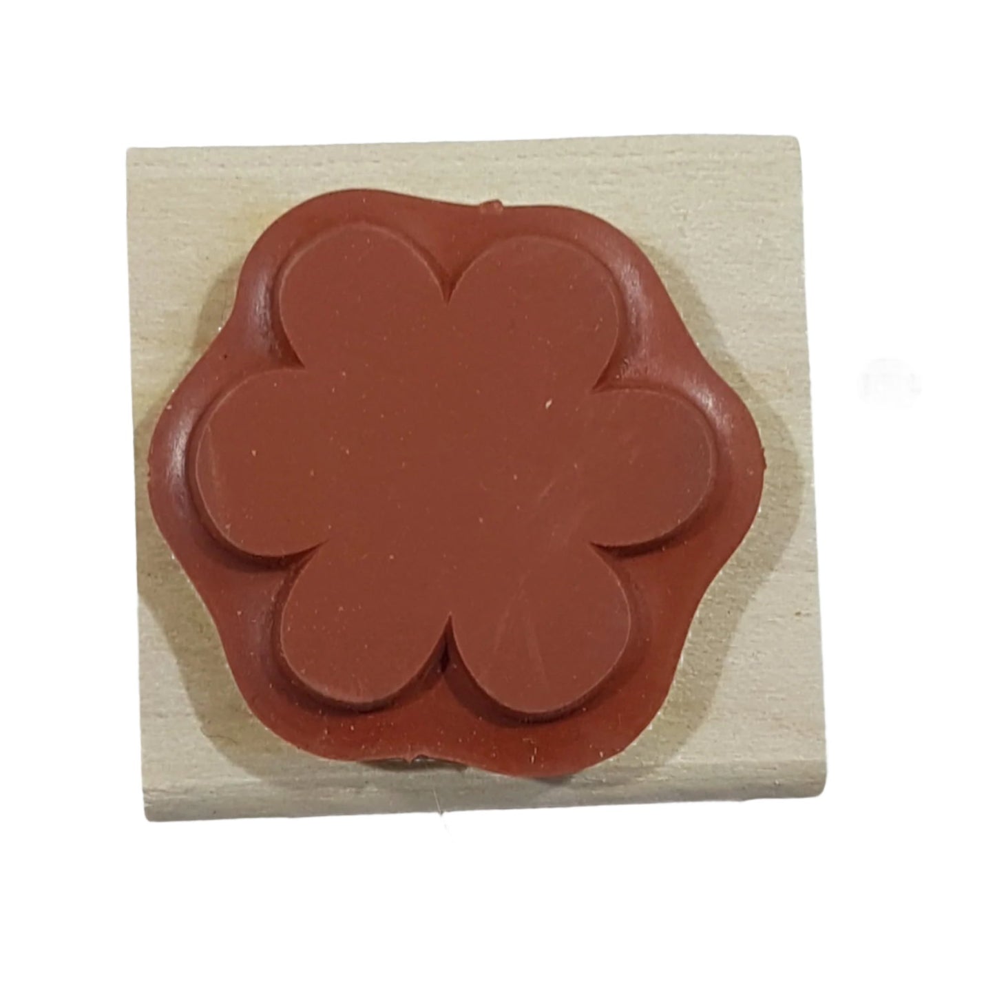 Solid Flower Wooden Rubber Stamp