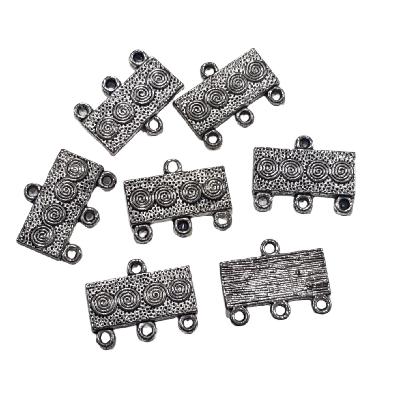 10pc Silver Triple Hole Link Connectors