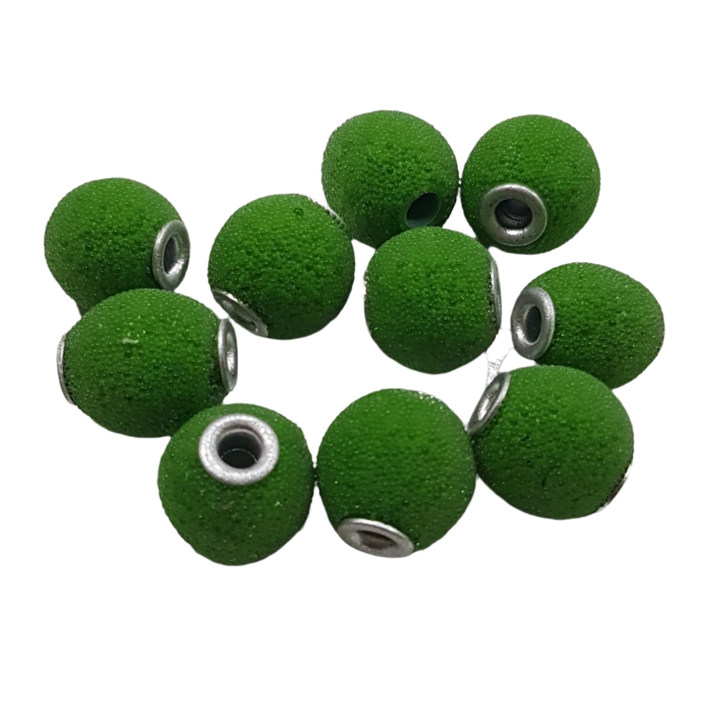 10pc Light Green Kashmiri Beads