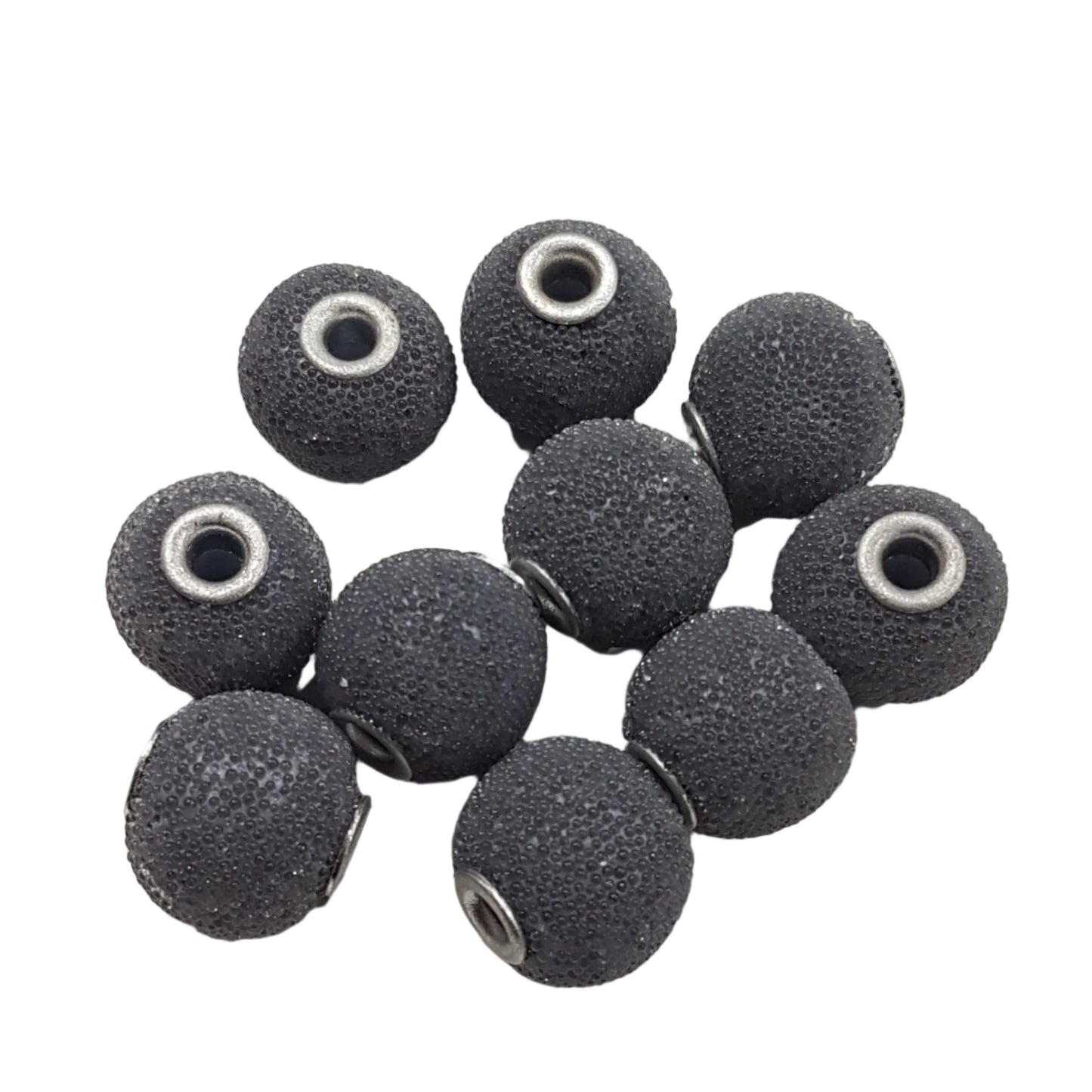 10pc Grey Kashmiri Beads