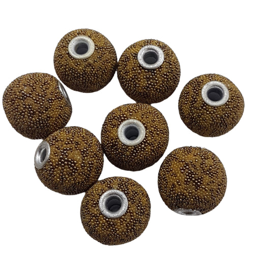 8pc Light Brown Beaded Kashmiri Beads