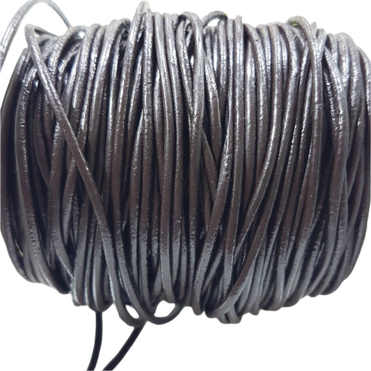 1M 2mm Dark Brown Leather Cord