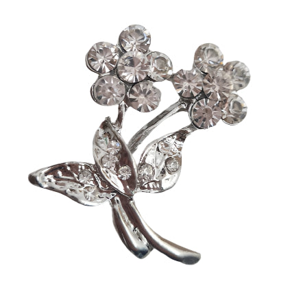 Silver Floral Brooch