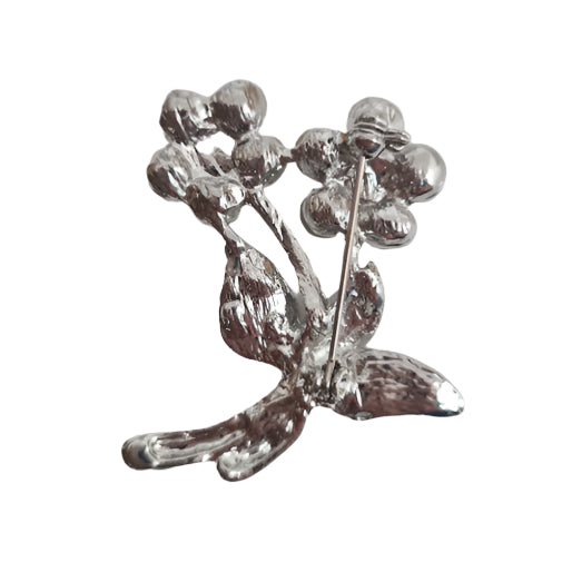 Silver Floral Brooch