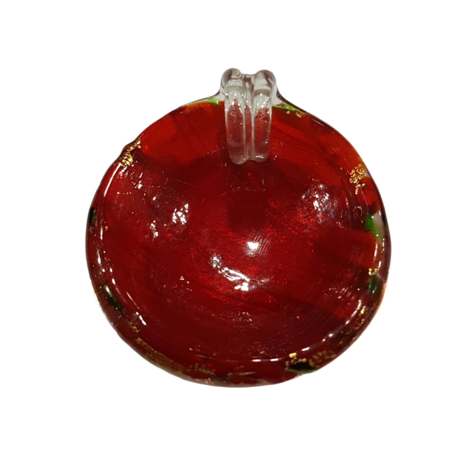 Large Round Red Lampwork Glass Pendant