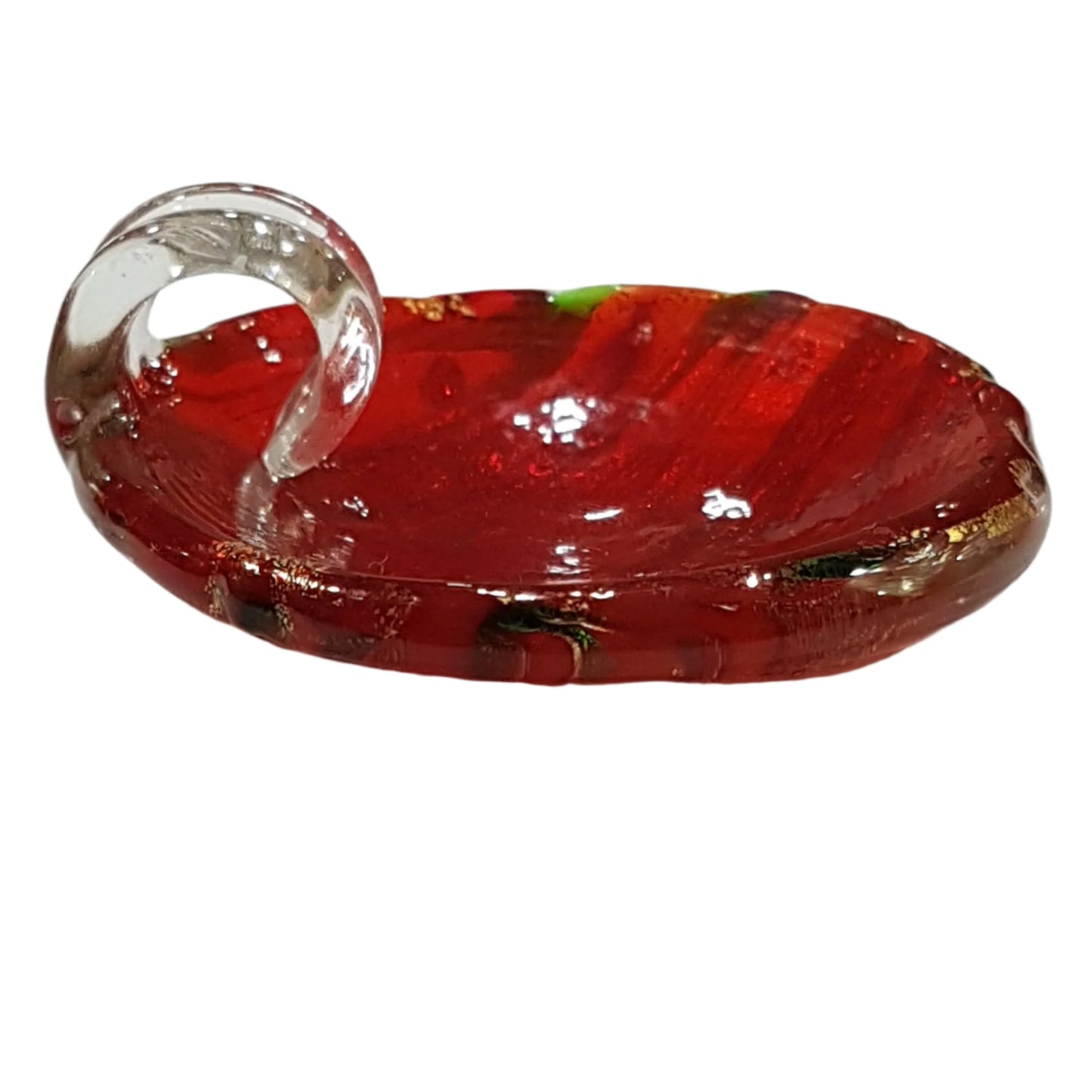 Large Round Red Lampwork Glass Pendant