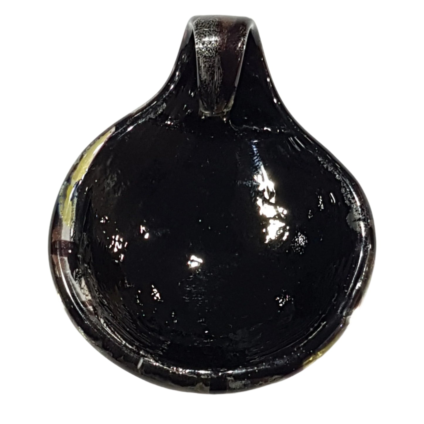 Large Black & Grey Lampwork Glass Pendant