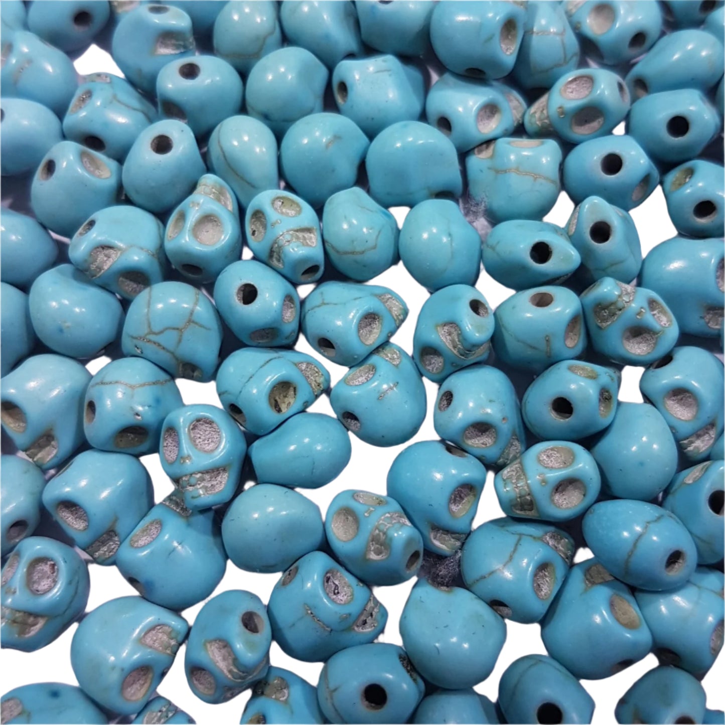 10pc Turquoise Skull Beads