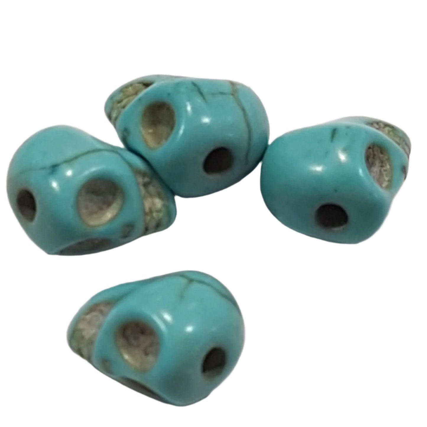 10pc Turquoise Skull Beads