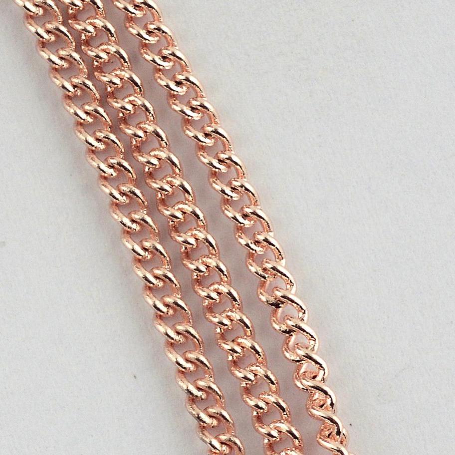 1M Rose Gold Curb Chain