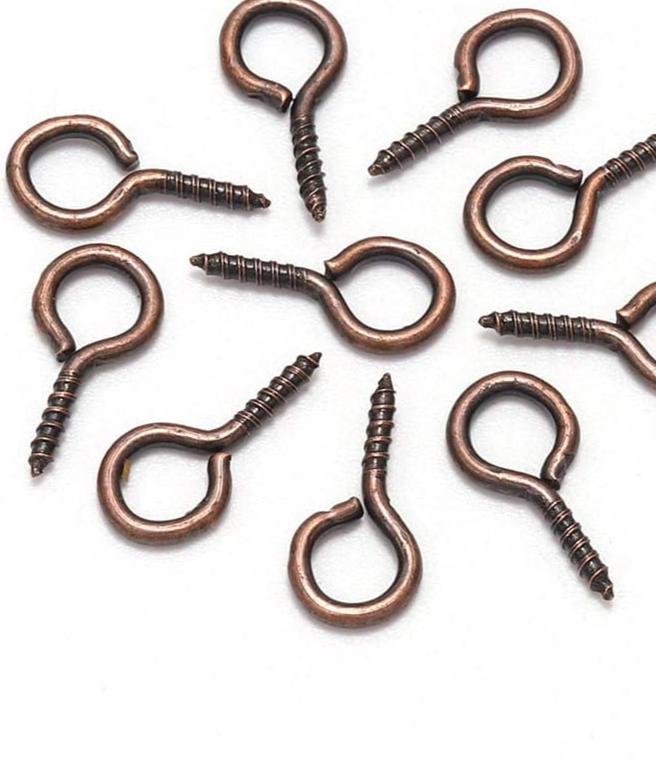 7mm Copper Screw Eye Pins