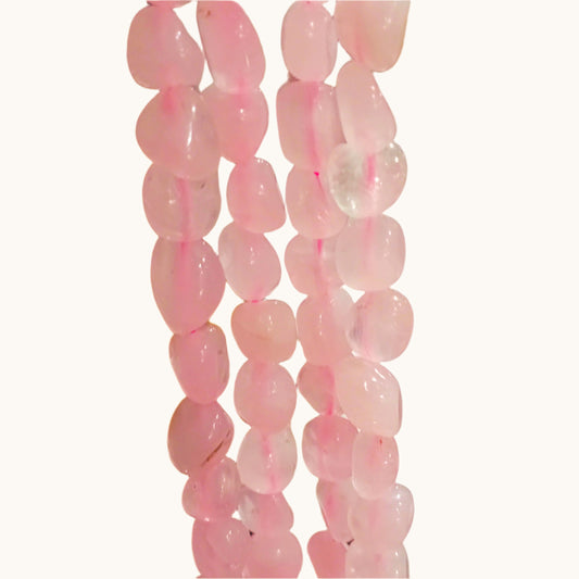 Large Rose Quartz Gemstone Nugget Beads