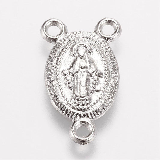 Silver Rosary Charm Connector