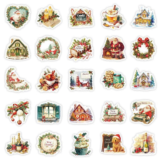 Vintage Style Christmas Stickers Set