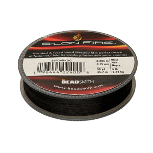 S-Lon Fire Black 50 Yard 6lb Bead Thread