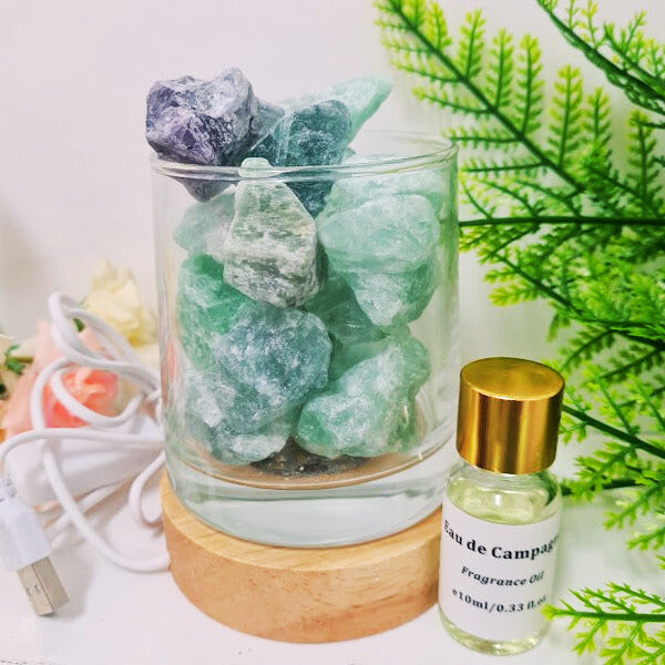 Green Fluorite Diffuser & Lamp Holder Gift Set