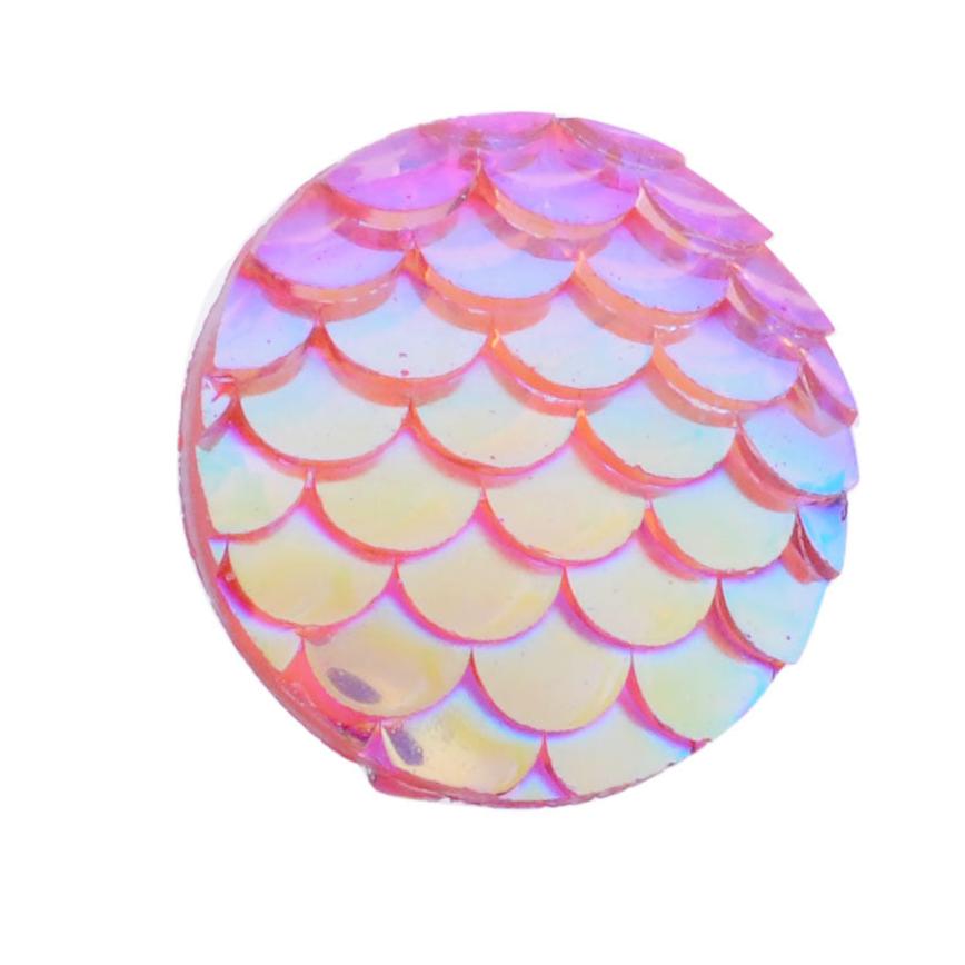 10pc Mermaid Fish Scale Resin Cabochons