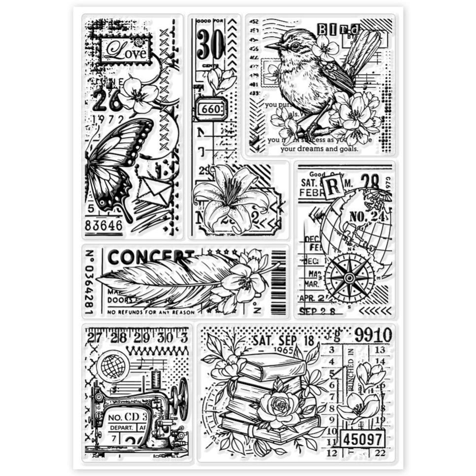 Vintage Inspired Large Silicone Clear Stamps