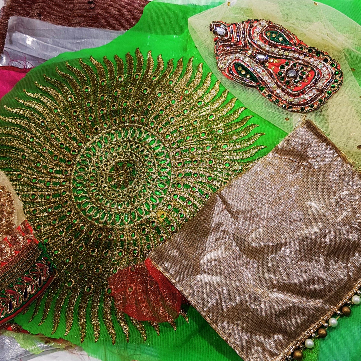 Sari Trims and Fabric Scraps Bundle