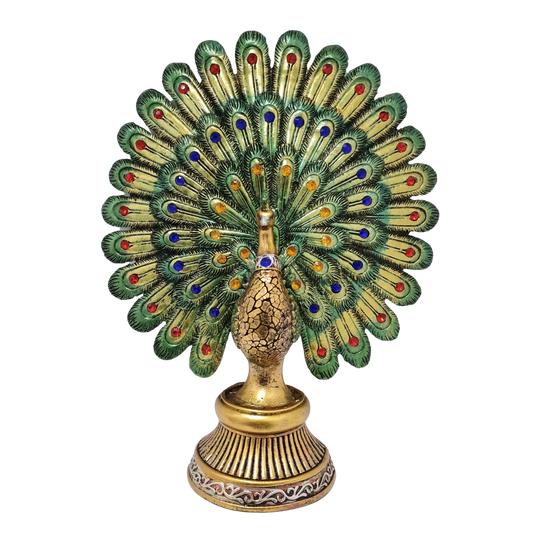 Large Green Peacock Statue