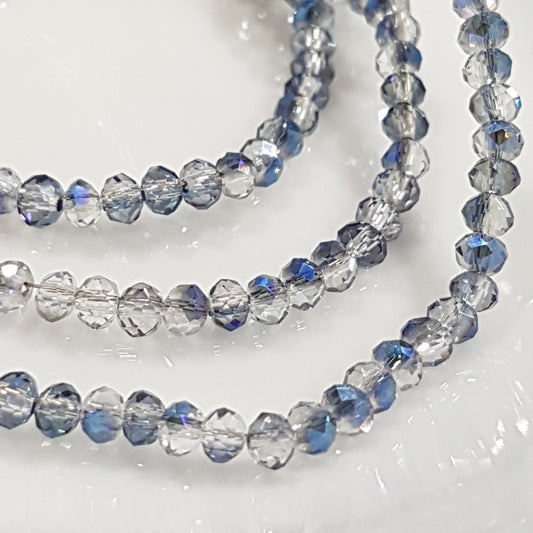 Dual Coloured Blue Crystal Rondelles