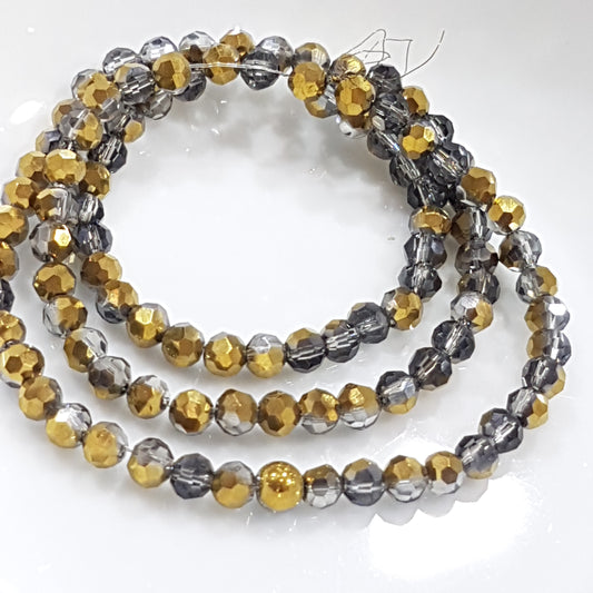 Gold Dual Colour Crystal Glass Beads