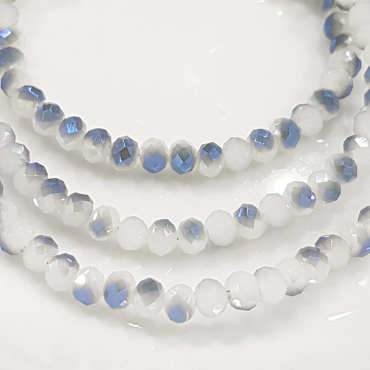 White and Blue Crystal Rondelles