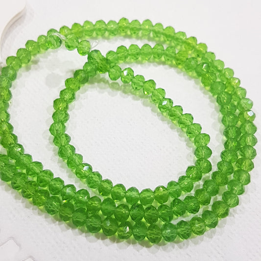 Green Crystal Rondelle Beads