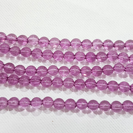 6mm Purple Acrylic Beads 50pc