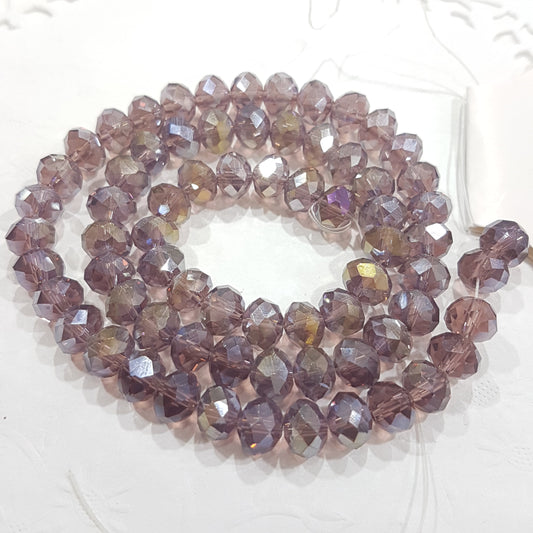 Purple AB Crystal Rondelle Beads