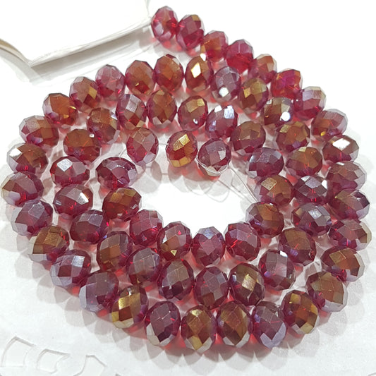 Red AB Crystal Rondelle Beads