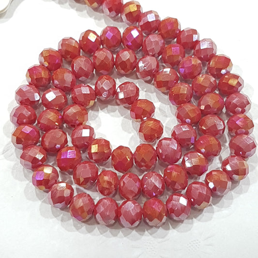 Red AB Crystal Rondelle Beads