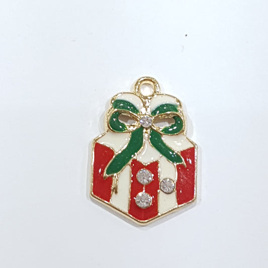 Christmas Present Enamel Charm