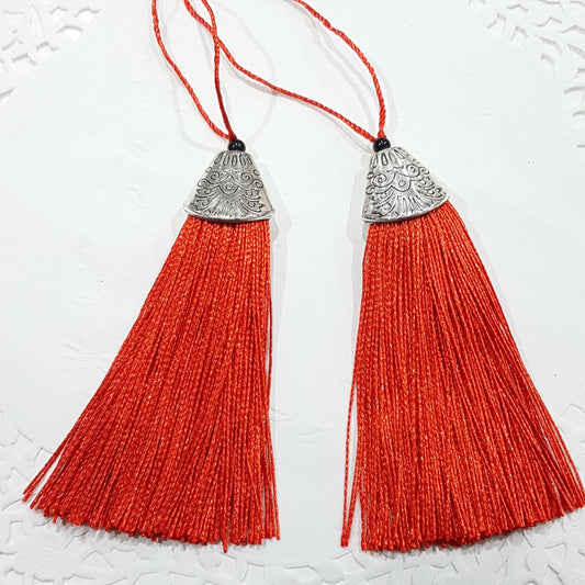 2pc Long Red Tassels