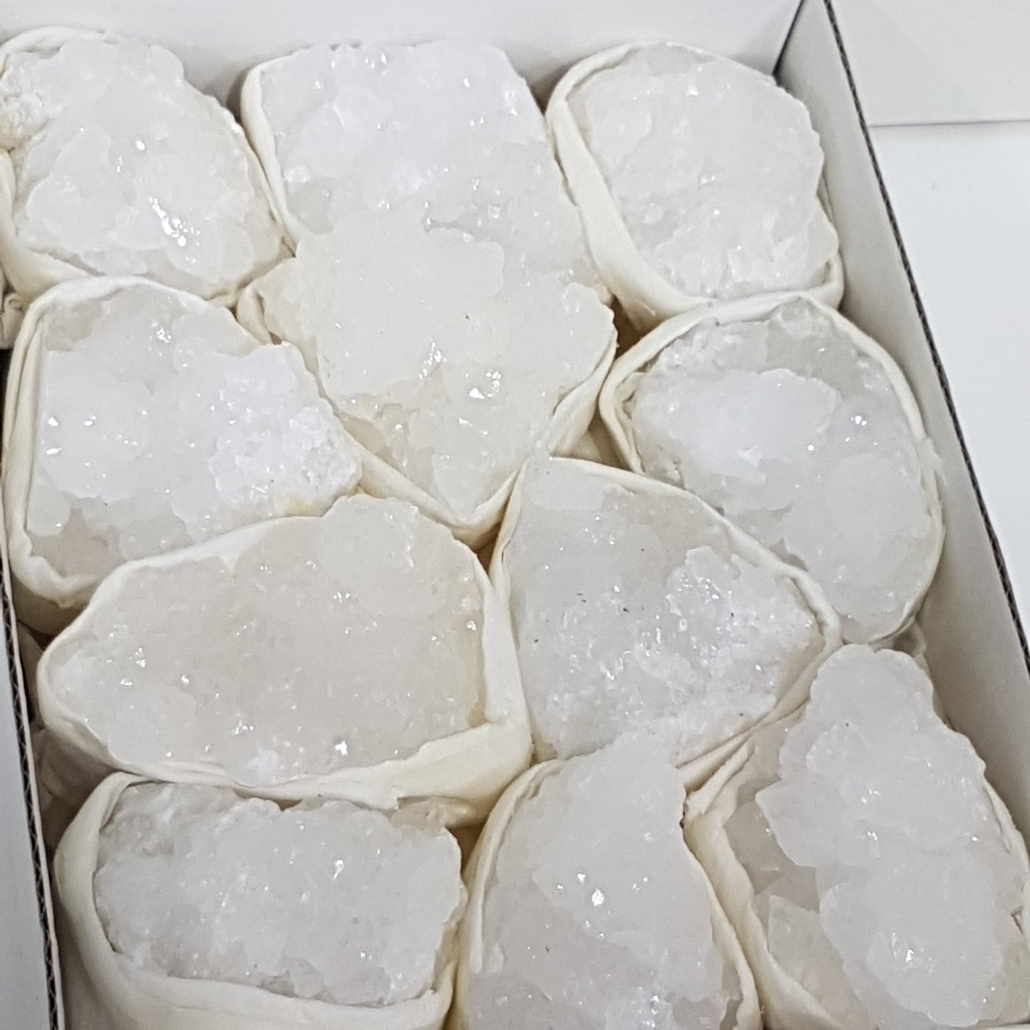 Box of Quartz Cluster Gemstones