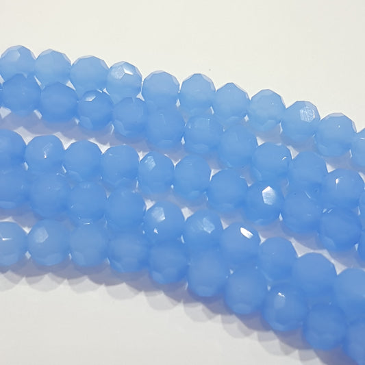 Milky Blue Crystal Glass Beads