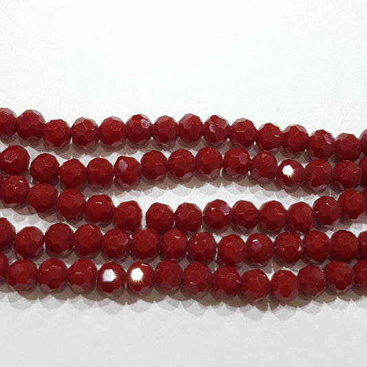 Maroon Red Crystal Rondelle Beads