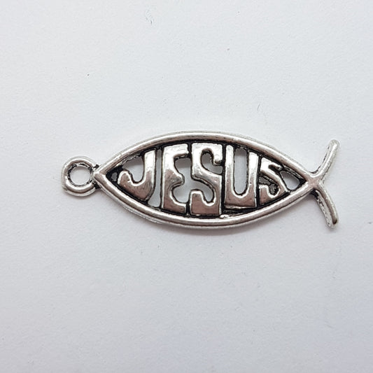 Ichthys Christian Fish Metal Charm