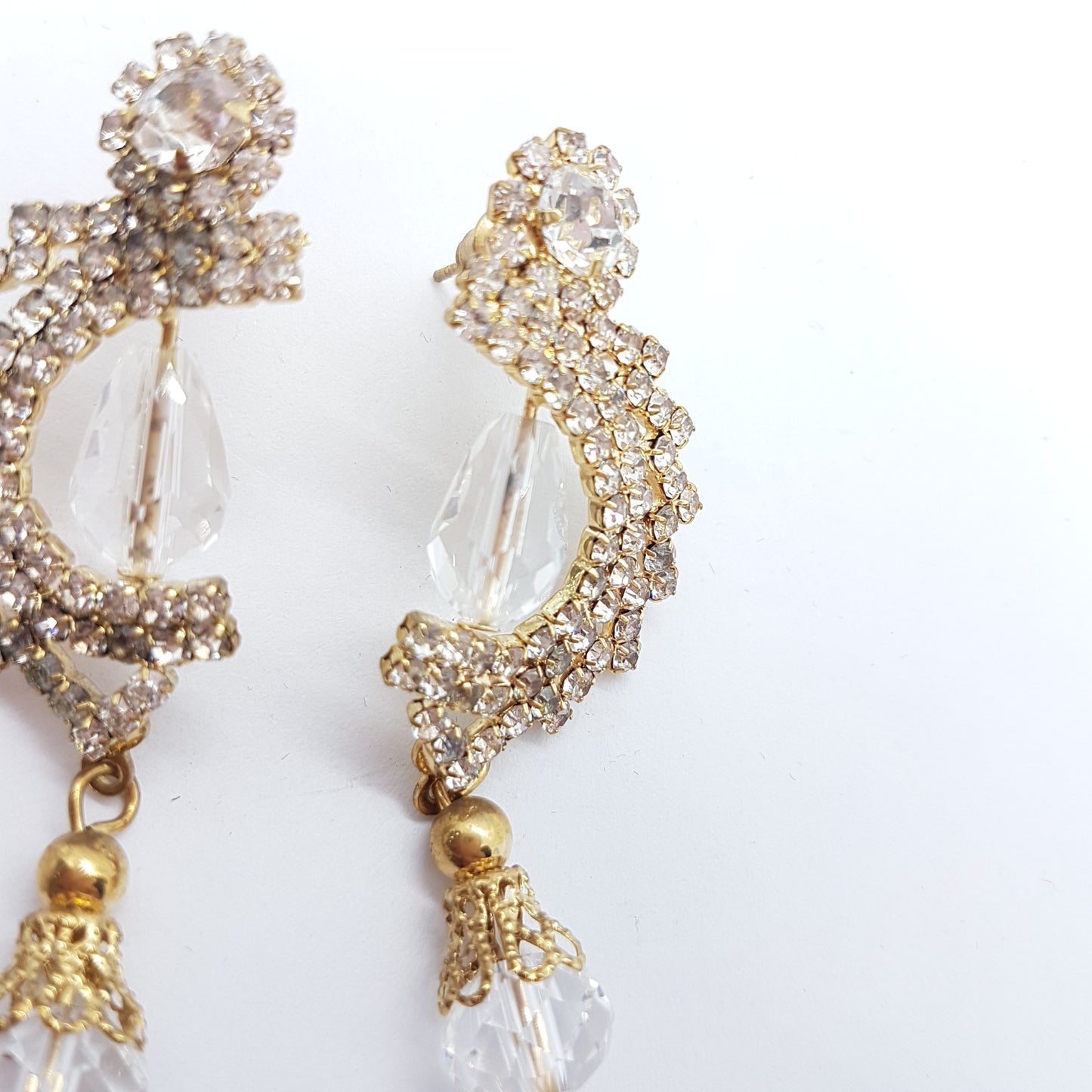 Crescent Moon Rhinestone Earrings