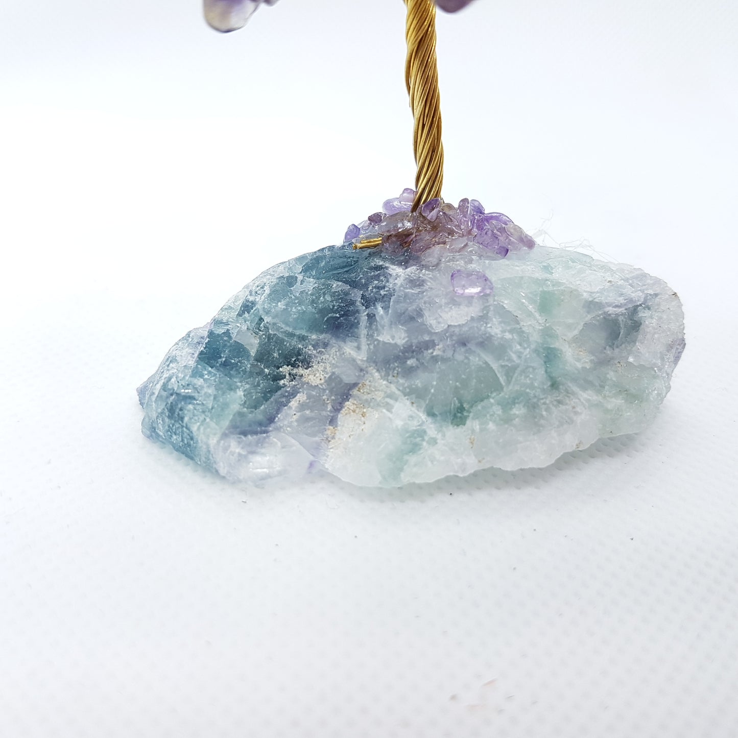 Small Amethyst Gemstone Tree Fluorite Base