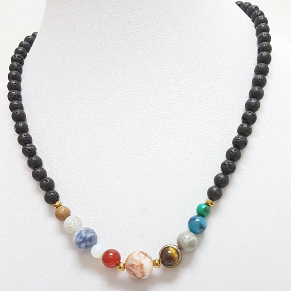 Solar System Lava Stone Necklace