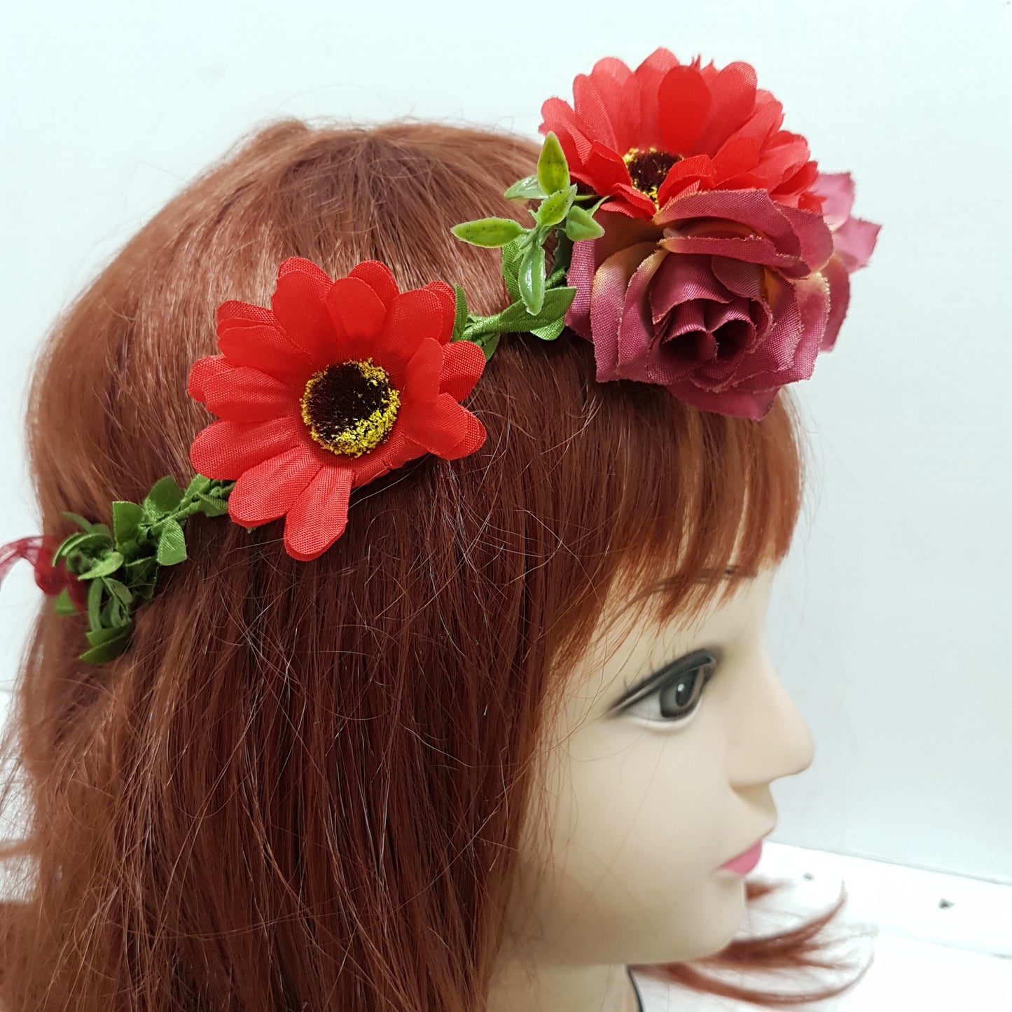 Red Floral Hair Crown