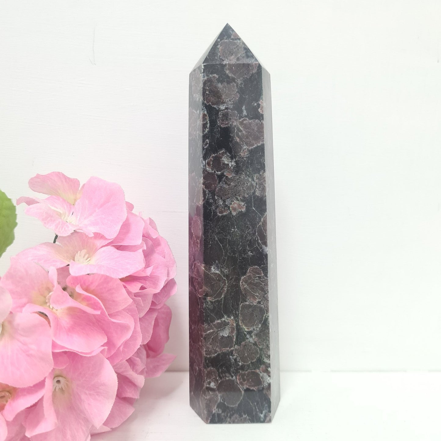 Arfvedsonite with Garnet Gemstone Tower