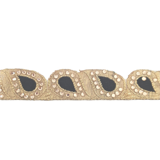 Black and Gold Rhinestone Trim