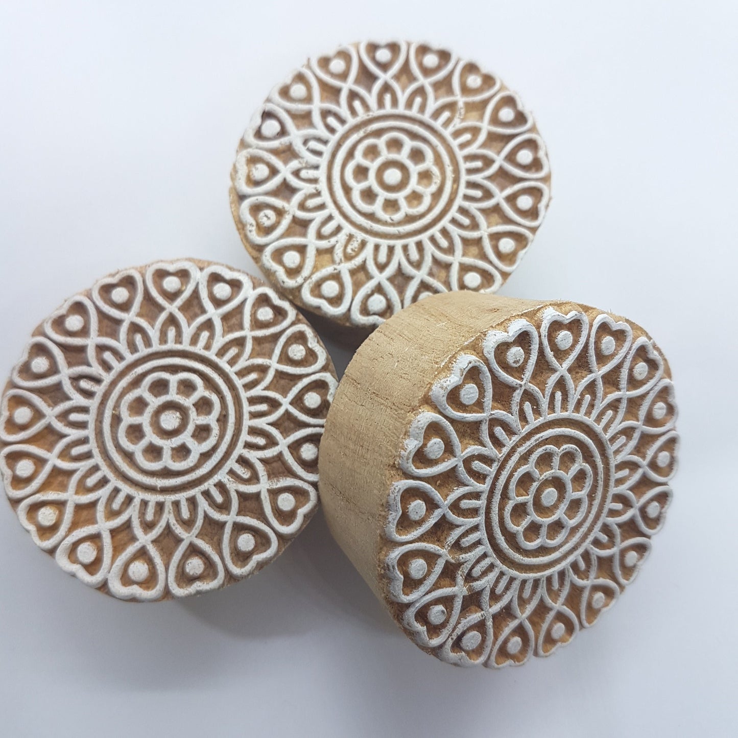 Round Floral Indian Block Stamp