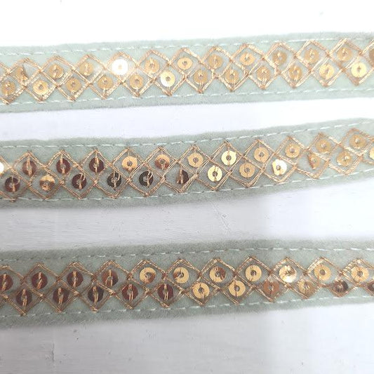 Light Grey gold sequinned Trim