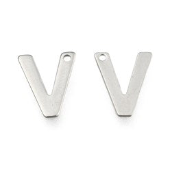 Letter V Stainless Steel Charm