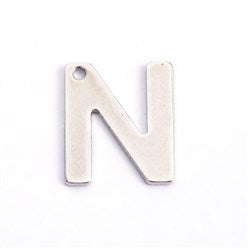 Letter N Stainless Steel Charm